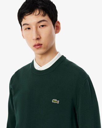 Pullover girocollo monocromatico in cotone