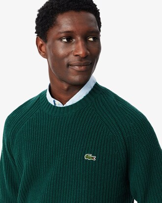 Maglione spesso in lana cardata con girocollo