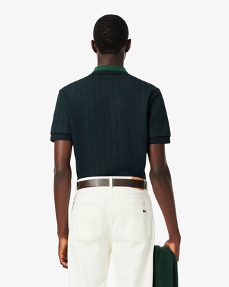 Polo dal taglio classico in jacquard con monogramma