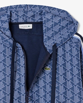 Felpa con cappuccio in jacquard con monogramma