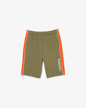 Shorts in pile con righe a contrasto