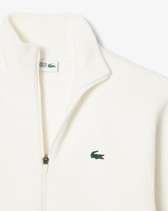 Maglione da golf in maglia a coste con zip