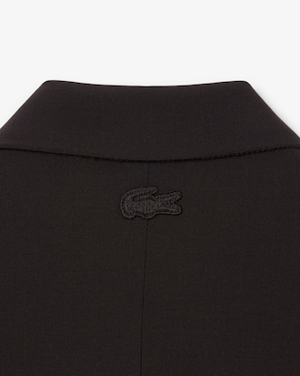 Blazer in lana slim fit con logo ricamato