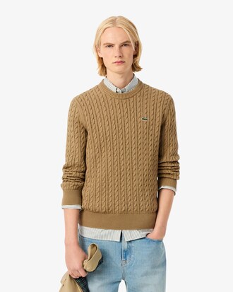 Pullover di cotone in maglia a trecce