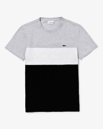 T-shirt da uomo in cotone color block con scritta Lacoste SPORT