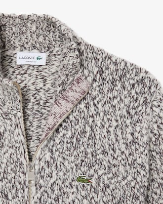 Maglione con zip in maglia di lana mercerizzata