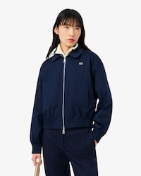 Giacca in gabardine elasticizzata con doppio Collo