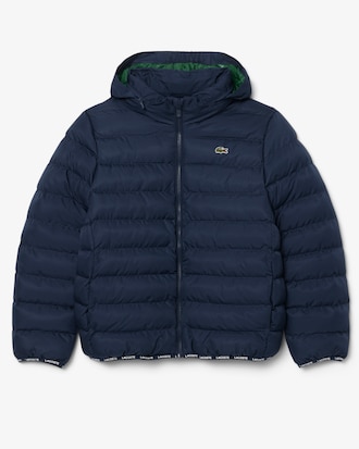 Giacca imbottita unisex con cappuccio foderato in tessuto felpato