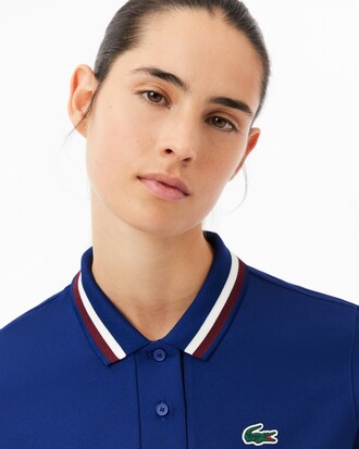 Polo da tennis con colletto a righe UV Protect