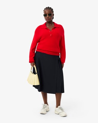 Maglione a collo alto in lana cardata