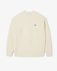 Maglione relaxed fit effetto patchwork in lana