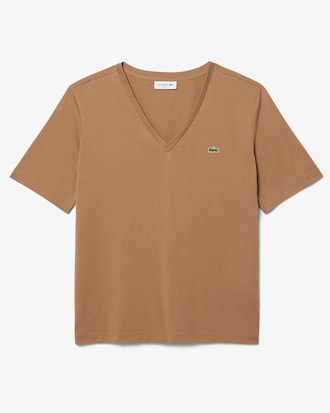 T-shirt con scollo a V in morbido cotone relaxed fit