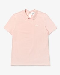 Polo da donna in piqu&eacute; elasticizzato con coccodrillo in velluto slim fit Lacoste LIVE