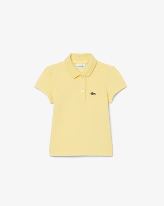 Polo in piqu&eacute; con collo smerlato