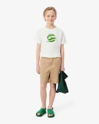 Shorts chino in twill di cotone elasticizzato