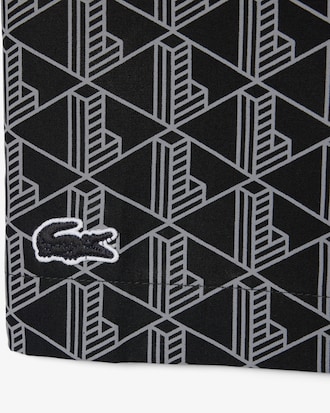 Camicia pigiama in popeline con monogramma stampato