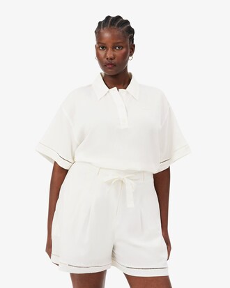 Polo oversize in twill fluido