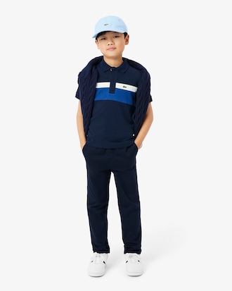 Polo in piqu&eacute; color block