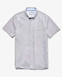 Camicia da uomo a maniche corte in popeline di cotone testurizzato regular fit