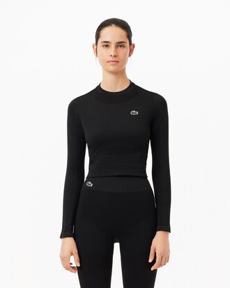 Crop top sportivo senza cuciture aperto sulla schiena