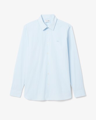 Camicia a righe in popeline stretch slim fit