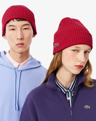 Berretto in lana spazzolata a costine