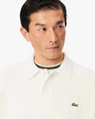 Maglione con colletto a polo in cotone Made in France