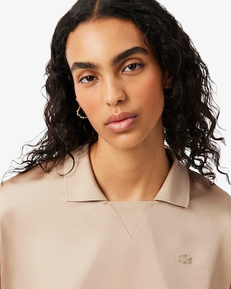Polo in raso relaxed fit