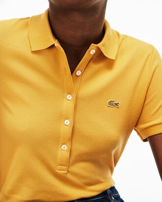 Polo slim fit Lacoste in mini piqu&eacute; di cotone stretch tinta unita