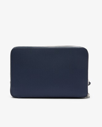 Pochette con zip in pelle effetto piqué Chantaco