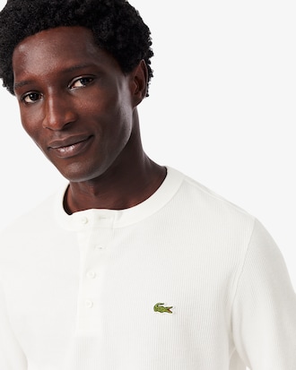 T-shirt in maglia a nido d'ape Henley