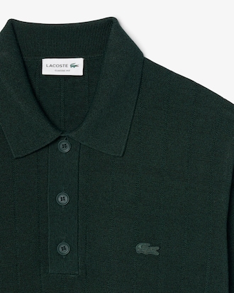 Maglione fluido in maglia a coste con collo a polo