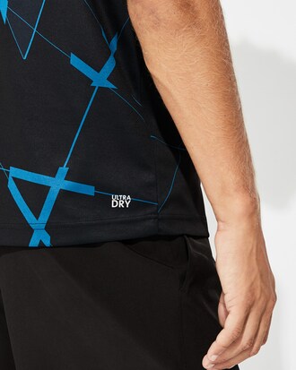 T-shirt da uomo in piqué traspirante con motivo geometrico Lacoste SPORT