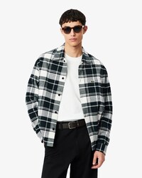 Overshirt in twill di cotone con motivo scozzese