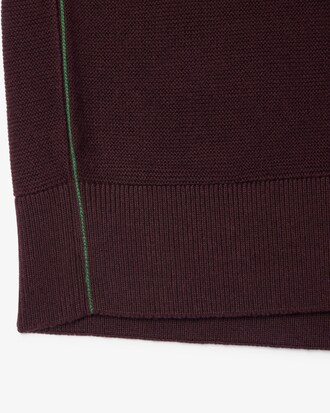 Cardigan a punto muschio in misto cotone e lana