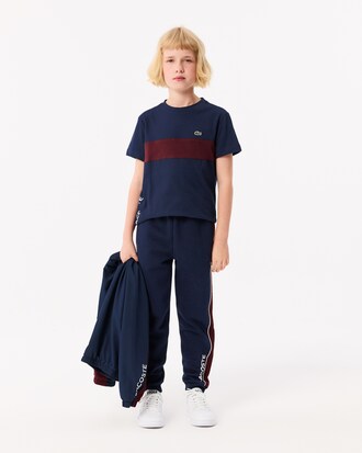 T-shirt in cotone con fascia a contrasto