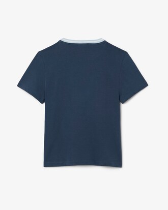 T-shirt in cotone con stampa a contrasto