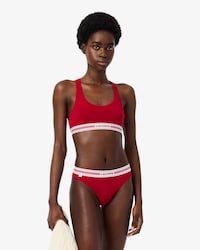 Bralette in cotone stretch con fascia a contrasto