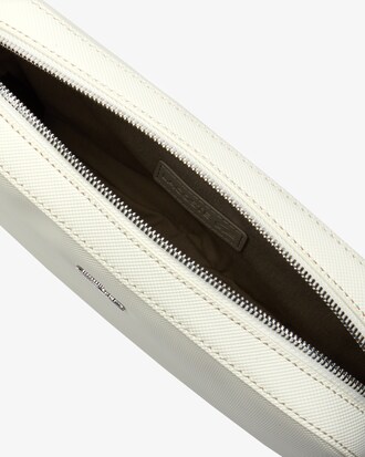 Borsa a tracolla da donna quadrata con zip in canvas piqu&eacute; spalmata Daily Classic