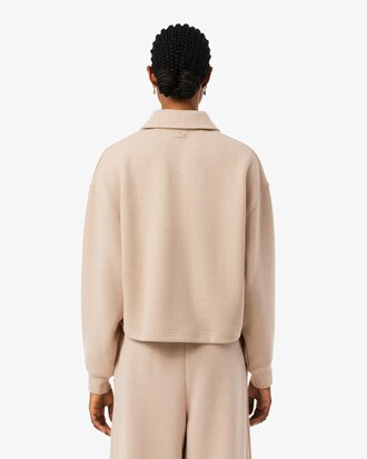 Felpa oversize con collo a polo a coste
