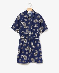 Vestito chemisier da donna in tela con stampa cashmere Lacoste LIVE