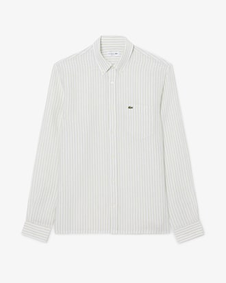 Camicia di lino a righe regular fit