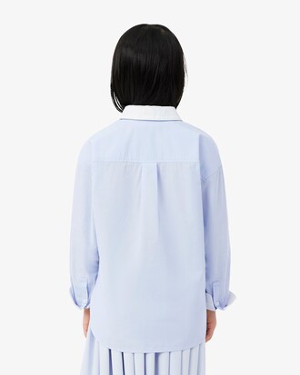 Camicia in popeline con stemma ricamato