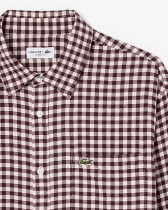 Camicia regular fit in flanella con motivo scozzese