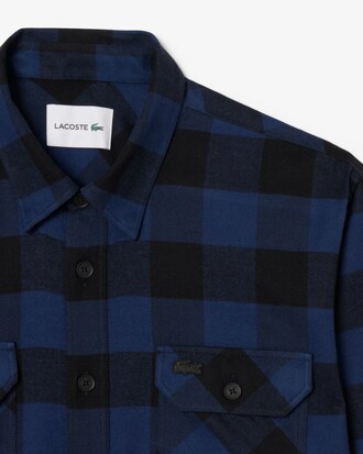Overshirt oversize in cotone con motivo scozzese