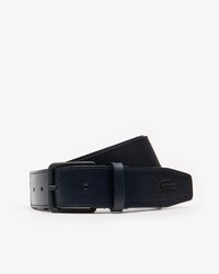 Cintura in pelle e tessuto intrecciato con fibbia ad ardiglione da uomo