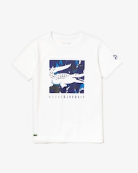 T-shirt da bambino con logo con coccodrillo camouflage Lacoste SPORT x Novak Djokovic