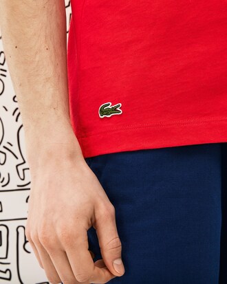 T-shirt da uomo in cotone regular fit con collo rotondo e motivo Keith Haring
