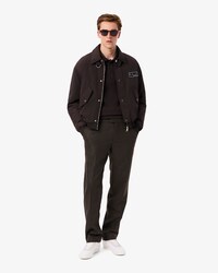 Pantaloni taglio dritto con motivo spinato in lana