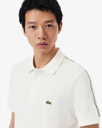 Polo con logo a righe regular fit